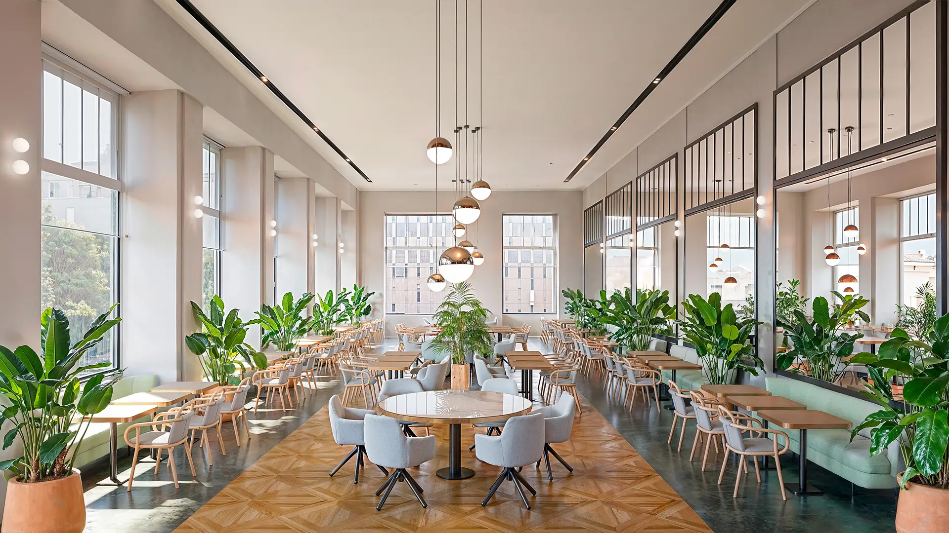 render fotorealistico 3d interni architettura ristorante design contemporaneo hotel patricia urquiola onsitestudio piovene fabi dxp architetti bruxelles belgio